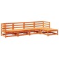 vidaXL Juego de sofás de jardín 5 pzas madera maciza pino marrón cera vidaXL Juego de sofás de jardín 5 pzas madera maciza pino marrón cera