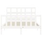 vidaXL Estructura de cama con cabecero madera maciza blanco 140x190 cm vidaXL Estructura de cama con cabecero madera maciza blanco 140x190 cm