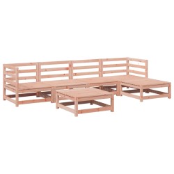 vidaXL Juego de sofás de jardín 6 pzas madera maciza de abeto Douglas