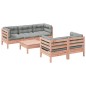 vidaXL Set de sofás jardín 6 pzas con cojines madera abeto Douglas