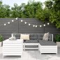 vidaXL Juego de sofás de jardín 5 piezas madera maciza de pino blanco vidaXL Juego de sofás de jardín 5 piezas madera maciza de pino blanco