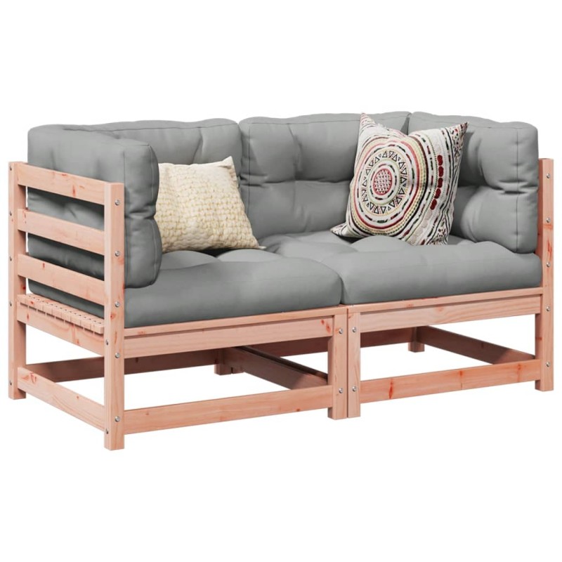 vidaXL Set de sofás jardín 2 pzas con cojines madera abeto Douglas vidaXL Set de sofás jardín 2 pzas con cojines madera abeto Douglas