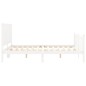 vidaXL Estructura de cama matrimonio con cabecero madera maciza blanco