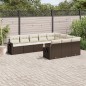 vidaXL Set de sofás de jardín 10 pzas y cojines ratán sintético marrón vidaXL Set de sofás de jardín 10 pzas y cojines ratán sintético marrón
