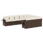vidaXL Set de sofás de jardín 10 pzas y cojines ratán sintético marrón vidaXL Set de sofás de jardín 10 pzas y cojines ratán sintético marrón