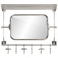 vidaXL Soporte de equipaje con perchas y espejo de pared aluminio vidaXL Soporte de equipaje con perchas y espejo de pared aluminio