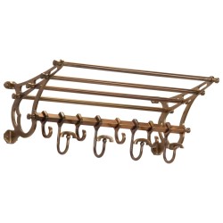 vidaXL Soporte de equipaje con perchas de pared aluminio