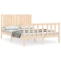 vidaXL Estructura de cama con cabecero madera maciza 140x200 cm vidaXL Estructura de cama con cabecero madera maciza 140x200 cm
