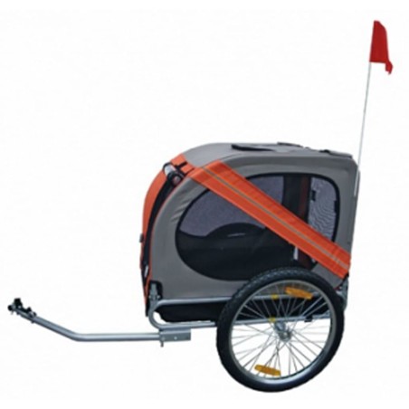 vidaXL Remolque de bicicleta para perros naranja 