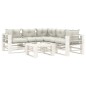 vidaXL Set muebles de palets para jardín 6 pzas madera cojines beige vidaXL Set muebles de palets para jardín 6 pzas madera cojines beige