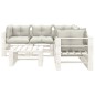 vidaXL Set muebles de palets para jardín 6 pzas madera cojines beige vidaXL Set muebles de palets para jardín 6 pzas madera cojines beige