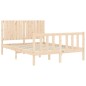 vidaXL Estructura de cama con cabecero madera maciza 140x200 cm vidaXL Estructura de cama con cabecero madera maciza 140x200 cm