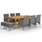 vidaXL Juego de comedor de jardín de 11 piezas gris vidaXL Juego de comedor de jardín de 11 piezas gris