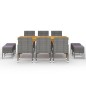 vidaXL Juego de comedor de jardín de 11 piezas gris vidaXL Juego de comedor de jardín de 11 piezas gris