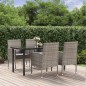 vidaXL Set de comedor jardín 5 pzas cojines ratán sintético antracita vidaXL Set de comedor jardín 5 pzas cojines ratán sintético antracita