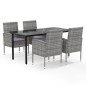 vidaXL Set de comedor jardín 5 pzas cojines ratán sintético antracita vidaXL Set de comedor jardín 5 pzas cojines ratán sintético antracita