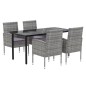 vidaXL Set de comedor jardín 5 pzas cojines ratán sintético antracita vidaXL Set de comedor jardín 5 pzas cojines ratán sintético antracita