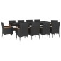 vidaXL Set de comedor jardín 11 pzas con cojines ratán sintético negro vidaXL Set de comedor jardín 11 pzas con cojines ratán sintético negro