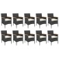 vidaXL Set de comedor jardín 11 pzas con cojines ratán sintético negro vidaXL Set de comedor jardín 11 pzas con cojines ratán sintético negro