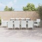 vidaXL Set comedor de jardín 11 pzas y cojines ratán sintético blanco vidaXL Set comedor de jardín 11 pzas y cojines ratán sintético blanco