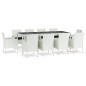 vidaXL Set comedor de jardín 11 pzas y cojines ratán sintético blanco vidaXL Set comedor de jardín 11 pzas y cojines ratán sintético blanco