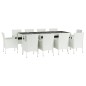 vidaXL Set comedor de jardín 11 pzas y cojines ratán sintético blanco vidaXL Set comedor de jardín 11 pzas y cojines ratán sintético blanco