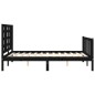 vidaXL Estructura de cama con cabecero madera maciza negro 120x200 cm vidaXL Estructura de cama con cabecero madera maciza negro 120x200 cm