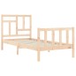vidaXL Estructura de cama individual con cabecero madera maciza