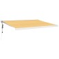 vidaXL Toldo retráctil aluminio y tela amarillo y blanco 4x3 m vidaXL Toldo retráctil aluminio y tela amarillo y blanco 4x3 m