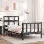 vidaXL Estructura de cama con cabecero madera maciza gris