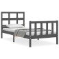 vidaXL Estructura de cama con cabecero madera maciza gris