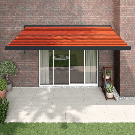 vidaXL Toldo retráctil aluminio y tela naranja y marrón 4x3 m