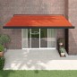 vidaXL Toldo retráctil aluminio y tela naranja y marrón 4x3 m