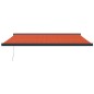 vidaXL Toldo retráctil aluminio y tela naranja y marrón 4x3 m