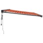 vidaXL Toldo retráctil aluminio y tela naranja y marrón 4x3 m