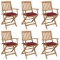 vidaXL Sillas de jardín plegables 6 uds y cojines madera maciza acacia vidaXL Sillas de jardín plegables 6 uds y cojines madera maciza acacia