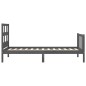 vidaXL Estructura de cama con cabecero madera maciza gris