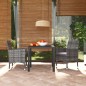 vidaXL Juego muebles jardín 3 pzas con cojines ratán sintético gris vidaXL Juego muebles jardín 3 pzas con cojines ratán sintético gris