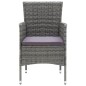 vidaXL Juego muebles jardín 3 pzas con cojines ratán sintético gris vidaXL Juego muebles jardín 3 pzas con cojines ratán sintético gris