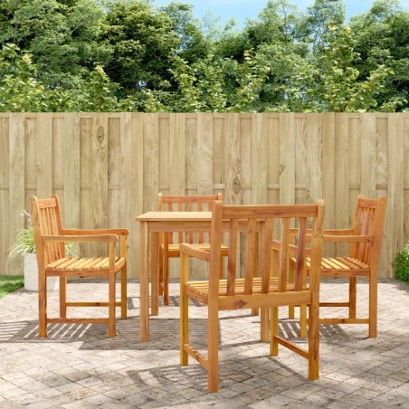 vidaXL Juego de comedor de jardín 5 piezas madera maciza de acacia