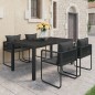vidaXL Set de comedor de jardín de 5 piezas PVC ratán negro vidaXL Set de comedor de jardín de 5 piezas PVC ratán negro