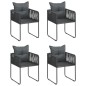 vidaXL Set de comedor de jardín de 5 piezas PVC ratán negro vidaXL Set de comedor de jardín de 5 piezas PVC ratán negro