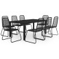 vidaXL Set de comedor de jardín de 9 piezas PVC ratán negro vidaXL Set de comedor de jardín de 9 piezas PVC ratán negro