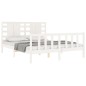 vidaXL Estructura de cama matrimonio con cabecero madera maciza blanco vidaXL Estructura de cama matrimonio con cabecero madera maciza blanco