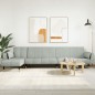 vidaXL Sofá cama en forma de L terciopelo gris claro 275x140x70 cm vidaXL Sofá cama en forma de L terciopelo gris claro 275x140x70 cm