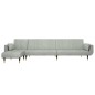 vidaXL Sofá cama en forma de L terciopelo gris claro 275x140x70 cm vidaXL Sofá cama en forma de L terciopelo gris claro 275x140x70 cm