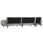 vidaXL Sofá cama en forma de L terciopelo gris claro 275x140x70 cm vidaXL Sofá cama en forma de L terciopelo gris claro 275x140x70 cm