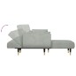 vidaXL Sofá cama en forma de L terciopelo gris claro 275x140x70 cm vidaXL Sofá cama en forma de L terciopelo gris claro 275x140x70 cm