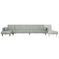 vidaXL Sofá cama en forma de L terciopelo gris claro 275x140x70 cm vidaXL Sofá cama en forma de L terciopelo gris claro 275x140x70 cm