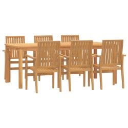 vidaXL Juego de comedor de jardín 7 piezas madera maciza de teca